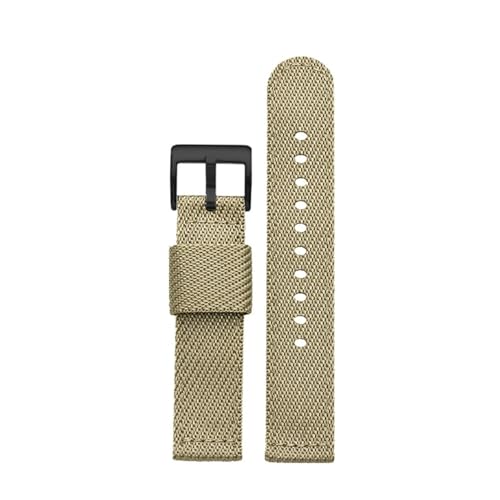 NBCNZCTSAS 18mm 20mm 22mm 24mm Nylon gewebtes Armband passend for Seiko Fit for Omega Quick Release Canvas Armband Armee Militär Männer Frauen Sport Armband(Khaki bk,24mm) von NBCNZCTSAS