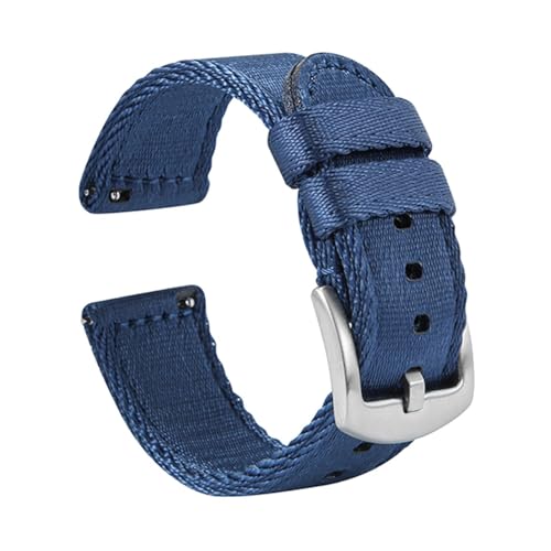 NBCNZCTSAS 18mm 20mm 22mm Nylon Uhrenarmband Herren Sport Ersatzband Armband Passend for Samsung S3 Passend for Huawei Watch Passend for GT 2 Pro 46mm Passend for Amazfit GTR 47mm(Blue 1,22mm) von NBCNZCTSAS