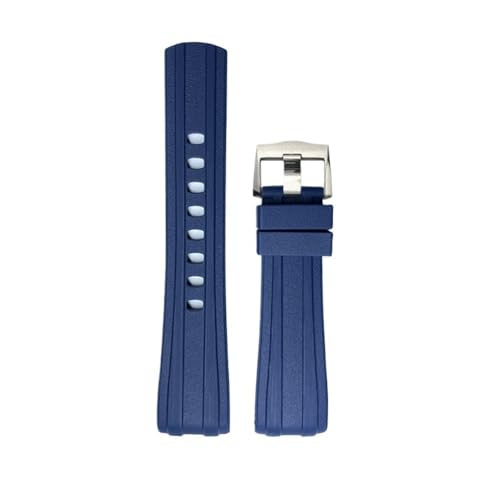 NBCNZCTSAS 19 mm, 20 mm, Silikonkautschuk-Armband, 21 mm, passend for IWC Pilot SPITFIRE MARK 18, passend for Hamilton, passend for Huawei, passend for SEIKO, blau-schwarzes Uhrenarmband(Blue Style 2, von NBCNZCTSAS