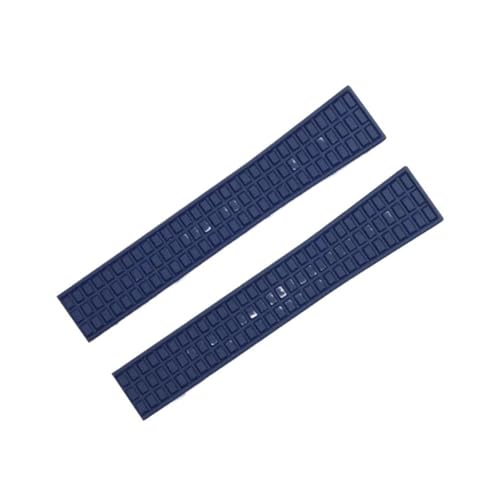 NBCNZCTSAS 19 mm ultraweiches Fluorkautschuk-FKM-Gummi-Uhrenarmband-Zubehör, Ersatz for Patek-Armband, passend for Philippe 5067A(Blue,19MM_WITHOUT BUCKLE) von NBCNZCTSAS