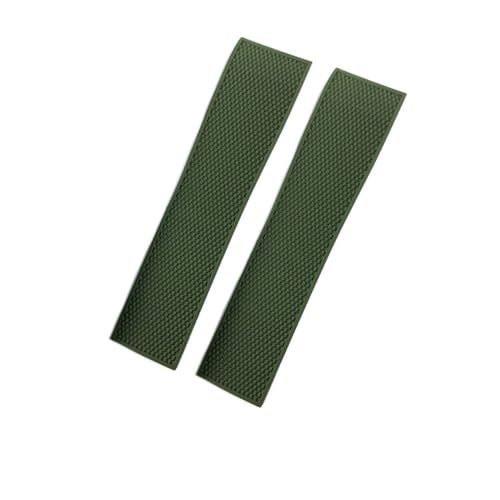 NBCNZCTSAS 19mm 20mm 21mm Gummiarmband passend for Longines Master Conquest HydroConquest L3 Schwarz Grau Blau Silikon Uhrenarmband(Green Without Buckle,21mm) von NBCNZCTSAS