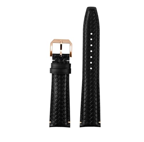 NBCNZCTSAS 20/21/22MM Armband Fit for IWC Armband Fit for Portugiesisch Fit for Ewigen Kalender IW503312 IW371614 Fit for Timing Serie Leder Uhr(A-black-rose gold,20mm) von NBCNZCTSAS
