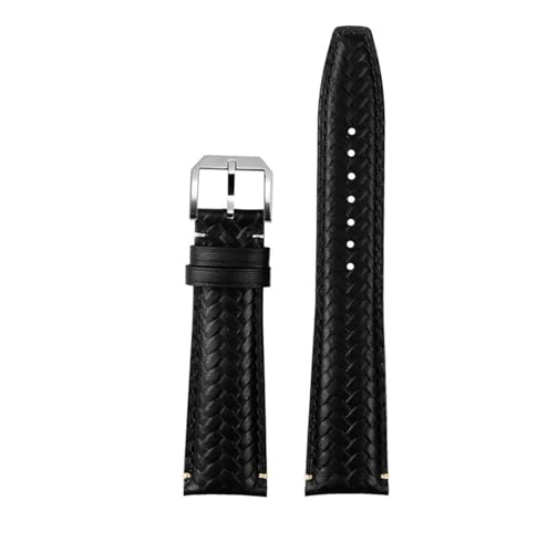 NBCNZCTSAS 20/21/22MM Armband Fit for IWC Armband Fit for Portugiesisch Fit for Ewigen Kalender IW503312 IW371614 Fit for Timing Serie Leder Uhr(A-black-silver,20mm) von NBCNZCTSAS