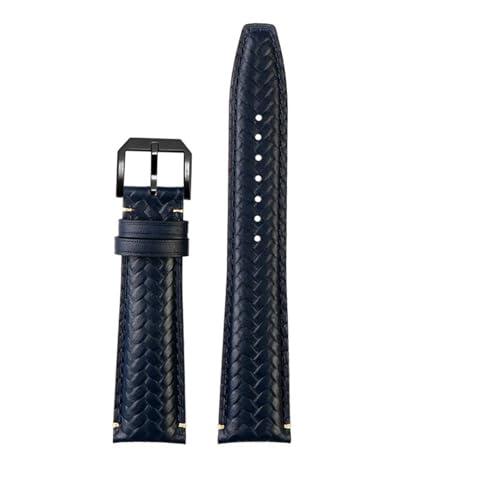 NBCNZCTSAS 20/21/22MM Armband Fit for IWC Armband Fit for Portugiesisch Fit for Ewigen Kalender IW503312 IW371614 Fit for Timing Serie Leder Uhr(A-blue-black,22mm) von NBCNZCTSAS