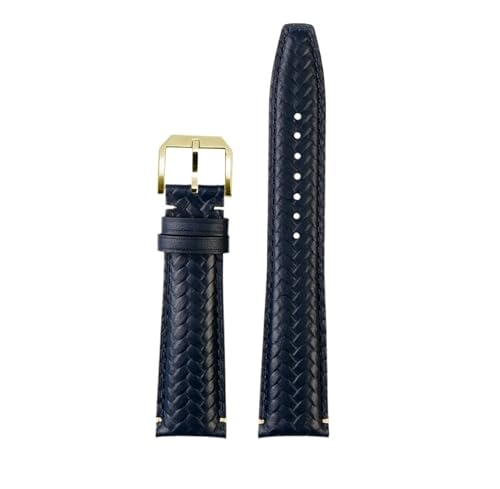 NBCNZCTSAS 20/21/22MM Armband Fit for IWC Armband Fit for Portugiesisch Fit for Ewigen Kalender IW503312 IW371614 Fit for Timing Serie Leder Uhr(A-blue-gold,21mm) von NBCNZCTSAS