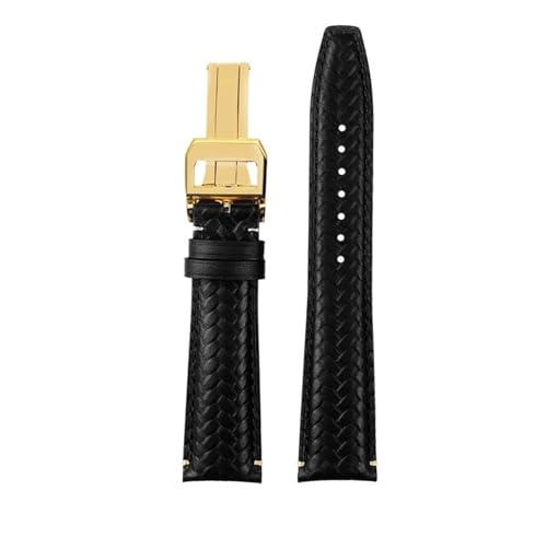 NBCNZCTSAS 20/21/22MM Armband Fit for IWC Armband Fit for Portugiesisch Fit for Ewigen Kalender IW503312 IW371614 Fit for Timing Serie Leder Uhr(B-black-gold,20mm) von NBCNZCTSAS