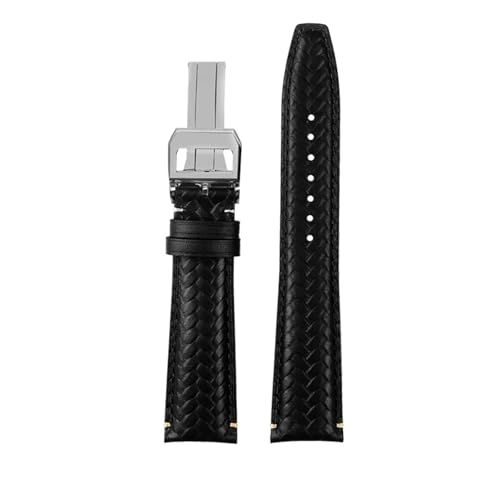 NBCNZCTSAS 20/21/22MM Armband Fit for IWC Armband Fit for Portugiesisch Fit for Ewigen Kalender IW503312 IW371614 Fit for Timing Serie Leder Uhr(B-black-silver,22mm) von NBCNZCTSAS