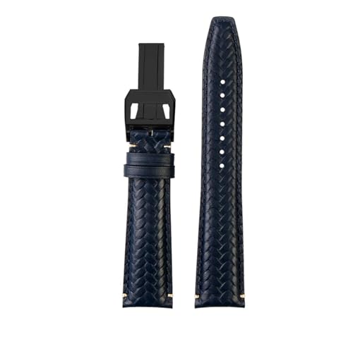 NBCNZCTSAS 20/21/22MM Armband Fit for IWC Armband Fit for Portugiesisch Fit for Ewigen Kalender IW503312 IW371614 Fit for Timing Serie Leder Uhr(B-blue-black,21mm) von NBCNZCTSAS