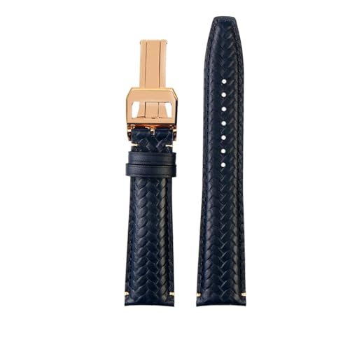 NBCNZCTSAS 20/21/22MM Armband Fit for IWC Armband Fit for Portugiesisch Fit for Ewigen Kalender IW503312 IW371614 Fit for Timing Serie Leder Uhr(B-blue-rose gold,21mm) von NBCNZCTSAS