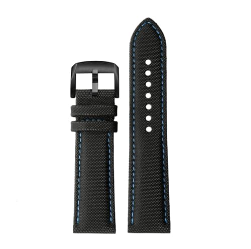 NBCNZCTSAS 20 21 m 22 mm Schnellverschluss passend for Meidu M005 M021 passend for Seiko passend for Omega Fiber Nylon Uhrenarmband schwarz orange Armband Herren Zubehör(Black Blue black A,21mm) von NBCNZCTSAS
