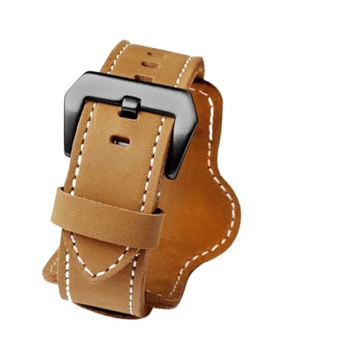 NBCNZCTSAS 20 22MM 24MM 26MM Armband Lederarmband Fit for Casio Fit for Fossil Fit for Panerai Fit for Bernie Basistablett Vintage Wasserdichtes Armband(Brown-black,26mm) von NBCNZCTSAS