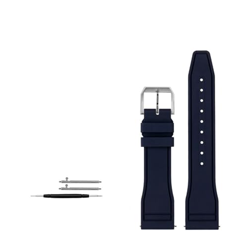 NBCNZCTSAS 20 mm/21 mm/22 mm Fluorkautschuk-Armband passend for IWC Big PILOT'S Uhren Spitfire passend for Portofino Family Mark 18 Strap(Dark blue S-pin,20mm) von NBCNZCTSAS
