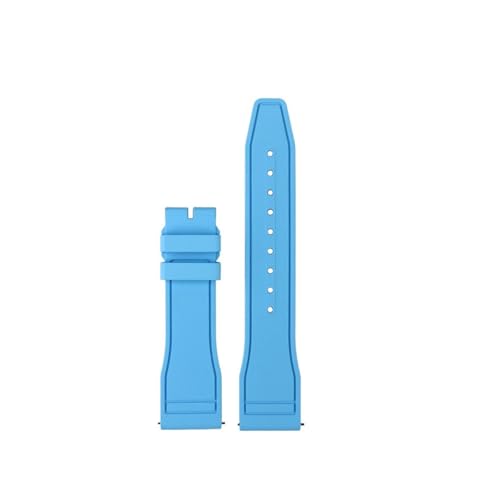 NBCNZCTSAS 20 mm/21 mm/22 mm Fluorkautschuk-Armband passend for IWC Big PILOT'S Uhren Spitfire passend for Portofino Family Mark 18 Strap(Light Blue,22mm) von NBCNZCTSAS