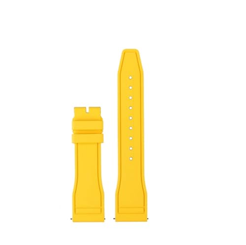 NBCNZCTSAS 20 mm/21 mm/22 mm Fluorkautschuk-Armband passend for IWC Big PILOT'S Uhren Spitfire passend for Portofino Family Mark 18 Strap(Yellow,21mm) von NBCNZCTSAS