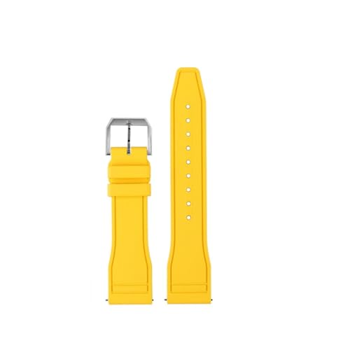 NBCNZCTSAS 20 mm/21 mm/22 mm Fluorkautschuk-Armband passend for IWC Big PILOT'S Uhren Spitfire passend for Portofino Family Mark 18 Strap(Yellow S-pin,21mm) von NBCNZCTSAS