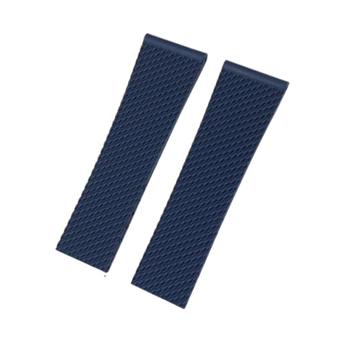 NBCNZCTSAS 20 mm 21 mm 22 mm 23 mm 24 mm geflochtenes Silikon-Gummi-Armband, passend for Breitling, passend for Superocean Navitimer Avenger, passend for Longines Uhrenarmband(Blue No buckle,22mm) von NBCNZCTSAS