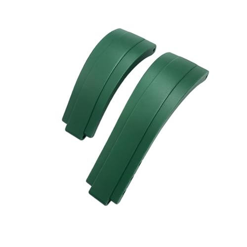 NBCNZCTSAS 20 mm 21 mm Gummi-Armband mit kurzer Schnalle, passend for Rolex, passend for Daytona Submariner Role OYSTERFLEX Yacht Master, kleines Handgelenk-Silikonarmband(Green,21mm) von NBCNZCTSAS