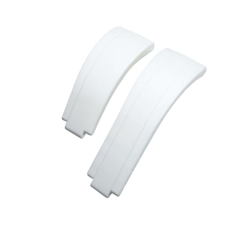 NBCNZCTSAS 20 mm 21 mm Gummi-Armband mit kurzer Schnalle, passend for Rolex, passend for Daytona Submariner Role OYSTERFLEX Yacht Master, kleines Handgelenk-Silikonarmband(White,21mm) von NBCNZCTSAS