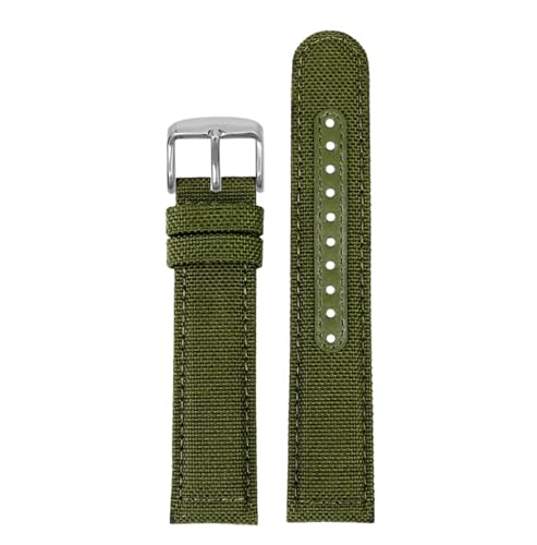 NBCNZCTSAS 20 mm 21 mm Nylon-Armband passend for Seiko Srpc31j1 Srpc63j1 Serie, wasserdicht, schweißfest, weich, bequem, Uhrenarmband-Zubehör(02 green-silver pin,22mm) von NBCNZCTSAS
