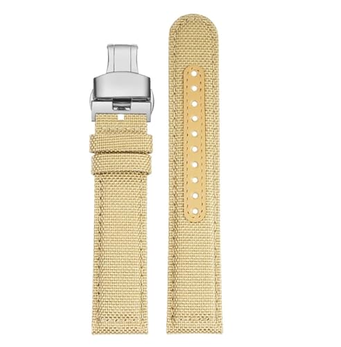 NBCNZCTSAS 20 mm 21 mm Nylon-Armband passend for Seiko Srpc31j1 Srpc63j1 Serie, wasserdicht, schweißfest, weich, bequem, Uhrenarmband-Zubehör(02 khaki-silver,20mm) von NBCNZCTSAS