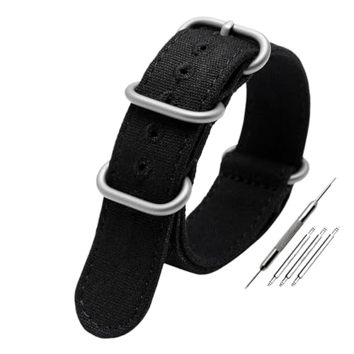 NBCNZCTSAS 20 mm 22 mm 24 mm 26 mm Ringschnalle Dickes Canvas-Armband Herrenarmband Passend for Breitling Passend for Rolex Passend for Citizen Passend for SEIKO Passend for Hamilton Nylon-Uhrenarmban von NBCNZCTSAS
