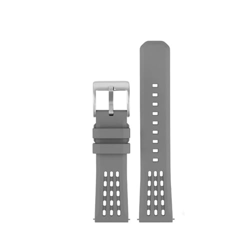 NBCNZCTSAS 20 mm 22 mm Design Hochwertiges Uhrenarmband mit poröser Struktur und Schnellverschluss aus Fluorkautschuk, passend for Seiko 5 Outdoor-Sportarmband(Grey silver buckle,22mm) von NBCNZCTSAS