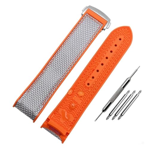 NBCNZCTSAS 20 mm 22 mm Kletter-Uhrenarmband aus Nylon und Canvas, handgefertigt, passend for Omega, passend for Ocean Universe 9900, passend for Seahorse 8900, Uhrenarmband mit Gummiunterseite(Grey or von NBCNZCTSAS