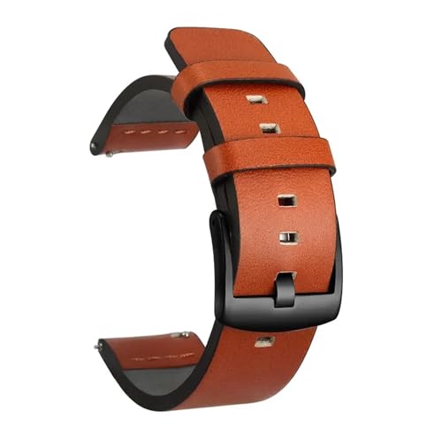 NBCNZCTSAS 20 mm 22 mm Lederarmband passend for Samsung Galaxy Watch Strap 6 5 4 40 mm 44 mm Active 2 Gear S3 Armband passend for Amazfit passend for Huawei Watch Correa(Black Orange,20mm) von NBCNZCTSAS