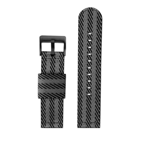 NBCNZCTSAS 20 mm 22 mm Nylon-Uhrenarmband, hochwertiges glattes, weiches Nylon, Sport-Ersatzband, Schnellverschluss, universelles Canvas-Armband(Black grey-black,24mm) von NBCNZCTSAS