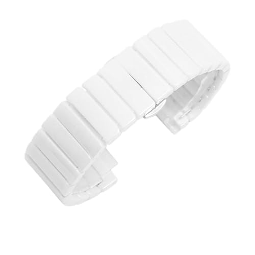 NBCNZCTSAS 20 mm Armband, passend for Omega, schwarz, passend for Rossini, passend for Armani, Universal-Armband, Schnellverschluss-Keramik-Uhrenarmband, Herren- und Damenarmband(2-white) von NBCNZCTSAS