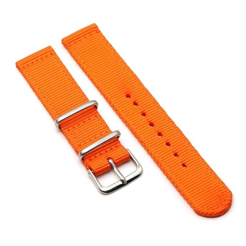 NBCNZCTSAS 20 mm Nylon-Uhrenarmband, 22 mm Uhrenarmband, 18 mm Uhrenarmband, einfarbig, Uhrengürtel passend for Smartwatch(Orange,20mm) von NBCNZCTSAS