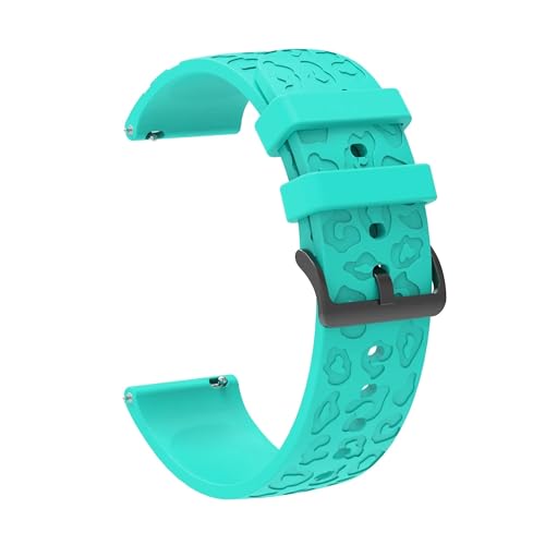 NBCNZCTSAS 20 mm graviertes Armband passend for Samsung Galaxy Watch 6 Classic 43 47 mm 5 4 40 44 mm 5Pro 45 mm Silikon-Sportarmband Gear S3 Active Band(Leopard-MintU) von NBCNZCTSAS