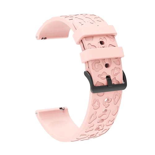 NBCNZCTSAS 20 mm graviertes Armband passend for Samsung Galaxy Watch 6 Classic 43 47 mm 5 4 40 44 mm 5Pro 45 mm Silikon-Sportarmband Gear S3 Active Band(Leopard-P) von NBCNZCTSAS