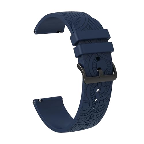 NBCNZCTSAS 20 mm graviertes Armband passend for Samsung Galaxy Watch 6 Classic 43 47 mm 5 4 40 44 mm 5Pro 45 mm Silikon-Sportarmband Gear S3 Active Band(Midnight Blue) von NBCNZCTSAS