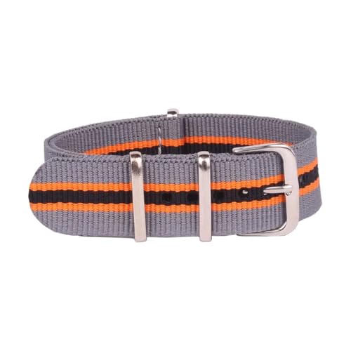 NBCNZCTSAS 20 mm passend for Cambo Grau/Orange/Schwarz Gewebefaser-Armband 20 mm Nylon-Uhrenarmband Armband Armbanduhr Band Schnalle Mann Frauen von NBCNZCTSAS
