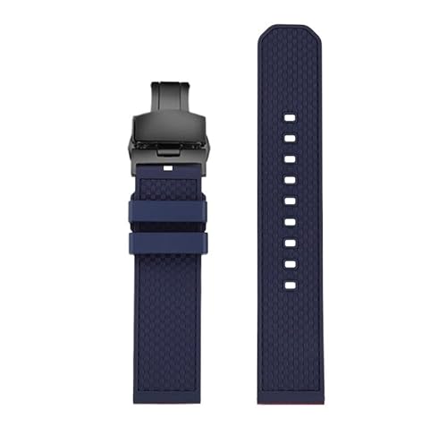 NBCNZCTSAS 20 x 20 mm, 22 x 22 mm, Fluorkautschuk-Uhrenarmband, passend for Tissot 1853 T116 PRC200, passend for Casio, passend for Omega, passend for IWC, Schnellverschluss-Armband for Herren, blaues von NBCNZCTSAS