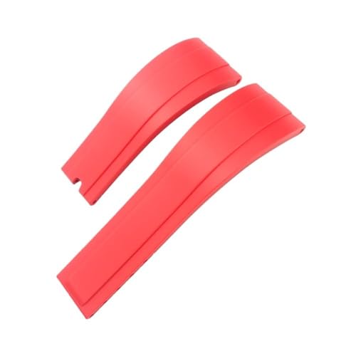 NBCNZCTSAS 20mm 21mm Schwarz Rot Grün Konkaves Gummiarmband Passend for Rolex Daytona GMT Submariner Gürtelschnalle Sport Silikon Uhrenarmband(Black 01,20mm) von NBCNZCTSAS