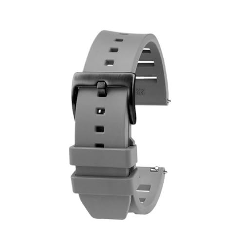 NBCNZCTSAS 20mm 22mm Gummi-Fluor-Uhrenarmband passend for Huawei passend for Mido passend for Steuermann Navigator passend for Seiko Canned Series Gummiarmband(Grey bk,20mm) von NBCNZCTSAS