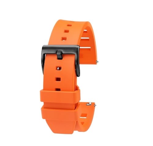 NBCNZCTSAS 20mm 22mm Gummi-Fluor-Uhrenarmband passend for Huawei passend for Mido passend for Steuermann Navigator passend for Seiko Canned Series Gummiarmband(Orange bk,22mm) von NBCNZCTSAS