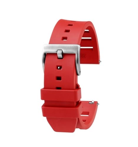 NBCNZCTSAS 20mm 22mm Gummi-Fluor-Uhrenarmband passend for Huawei passend for Mido passend for Steuermann Navigator passend for Seiko Canned Series Gummiarmband(Red sk,22mm) von NBCNZCTSAS