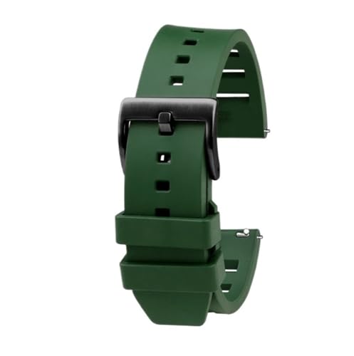 NBCNZCTSAS 20mm 22mm Quick Release Weiches Fluorkautschuk-Armband Passend for Breitling Avenger Super Ocean Silikon-Uhrenarmband Uhrenzubehör(Green bk,20mm) von NBCNZCTSAS