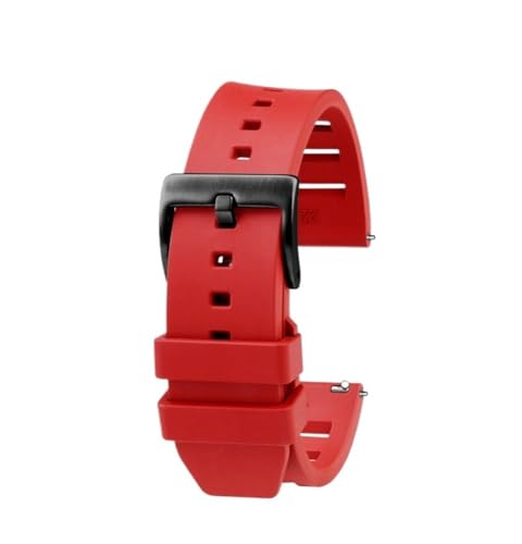 NBCNZCTSAS 20mm 22mm Quick Release Weiches Fluorkautschuk-Armband Passend for Breitling Avenger Super Ocean Silikon-Uhrenarmband Uhrenzubehör(Red bk,20mm) von NBCNZCTSAS