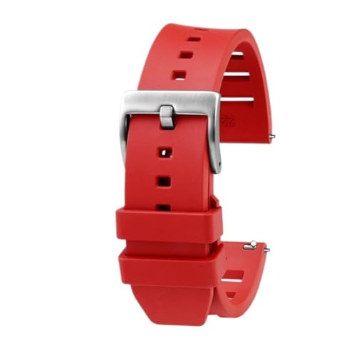 NBCNZCTSAS 20mm 22mm Quick Release Weiches Fluorkautschuk-Armband Passend for Breitling Avenger Super Ocean Silikon-Uhrenarmband Uhrenzubehör(Red sk,20mm) von NBCNZCTSAS