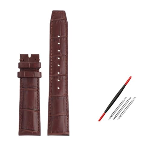 NBCNZCTSAS 20mm 22mm gebogenes Ende Kalbsleder Uhrenarmband Armband passend for IWC passend for Portugal 7 passend for Betafeno Armband schwarz blau mit Werkzeug(03 brown-no buckle,20mm) von NBCNZCTSAS