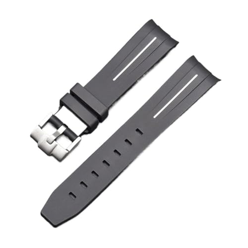 NBCNZCTSAS 20mm gebogenes Ende Gummi-Uhrenarmband passend for Omega Fit for Moonswatch Joint Constellation Armband Herren Sportuhrenarmband(A) von NBCNZCTSAS