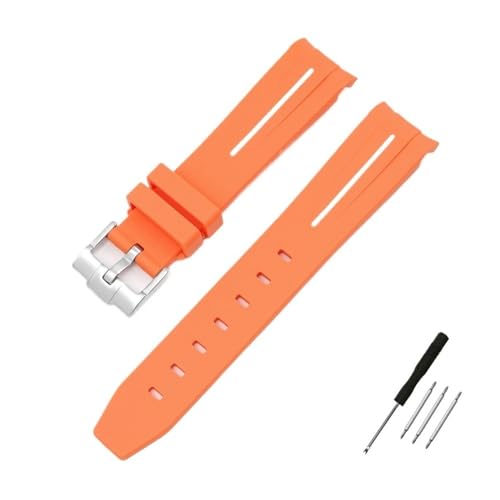 NBCNZCTSAS 20mm gebogenes Ende Gummi-Uhrenarmband passend for Omega Fit for Moonswatch Joint Constellation Armband Herren Sportuhrenarmband(Blue) von NBCNZCTSAS