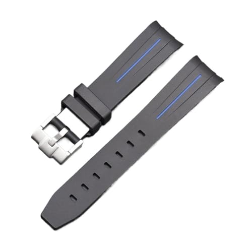 NBCNZCTSAS 20mm gebogenes Ende Gummi-Uhrenarmband passend for Omega Fit for Moonswatch Joint Constellation Armband Herren Sportuhrenarmband(Gray) von NBCNZCTSAS