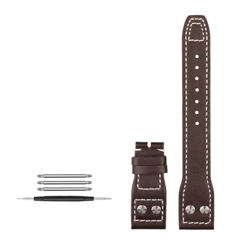 NBCNZCTSAS 21MM 22MM Passend for IWC-Uhrenarmband mit Passform for Little Prince's Mark Lederarmband mit Nagel(Brown-no bucke,22mm) von NBCNZCTSAS