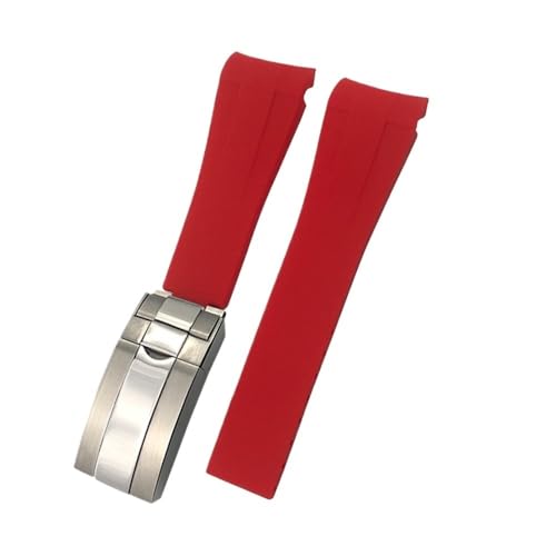 NBCNZCTSAS 21mm 22mm Schwarz Blau Gummi Armband Passend for Rolex DEEPSEA Sea-Dweller Submariner Silikon Uhrenarmband Zubehör(Black 01,22MM DEEPSEA_BLACK) von NBCNZCTSAS