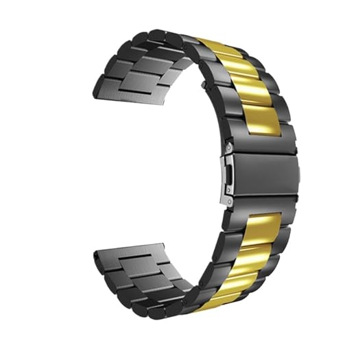 NBCNZCTSAS 22 mm 20 mm Edelstahl-Uhrenarmband passend for SAMSUNG Galaxy Watch 42 46 mm GEAR S3 Active 2 Classic passend for Galaxy Watch 3 Correas(Black Gold Tool,22MM) von NBCNZCTSAS